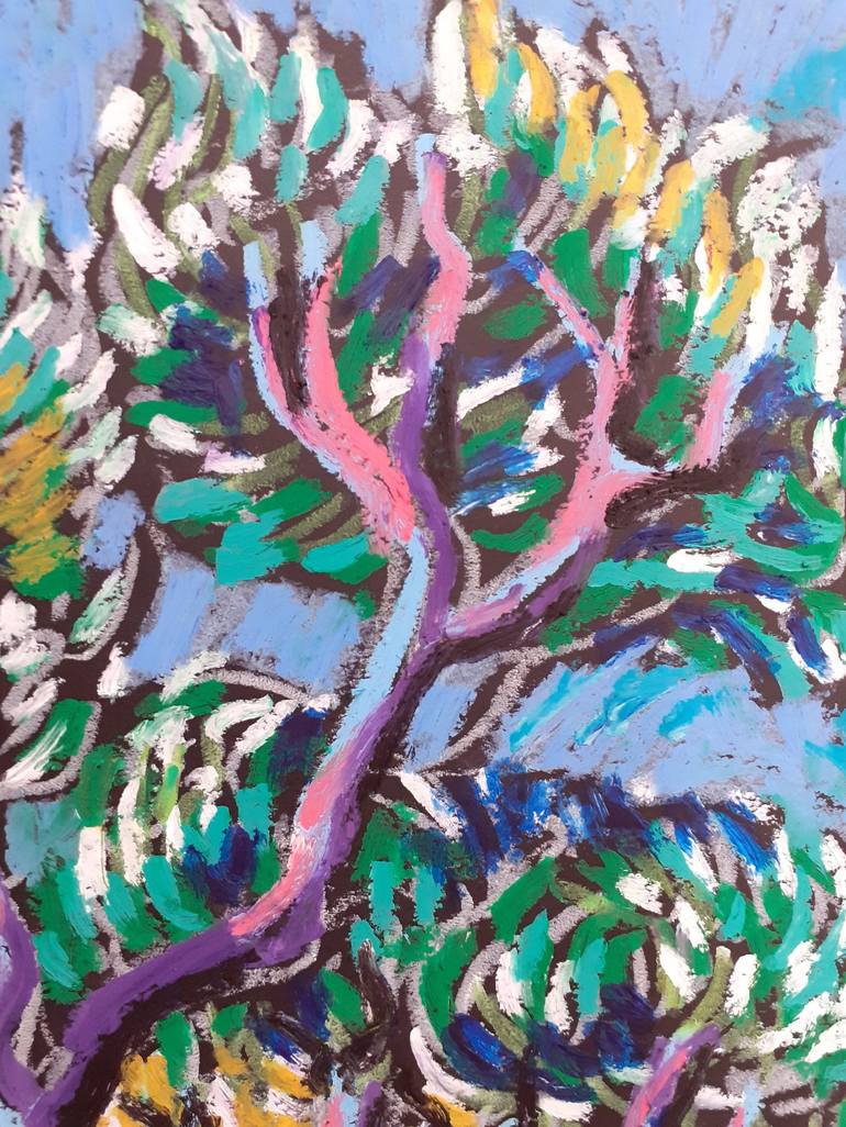 Original Abstract Expressionism Tree Drawing by Maja Grecic