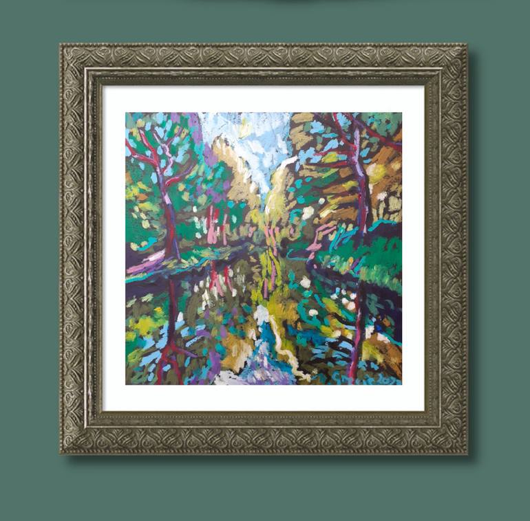 Original Abstract Expressionism Landscape Drawing by Maja Grecic