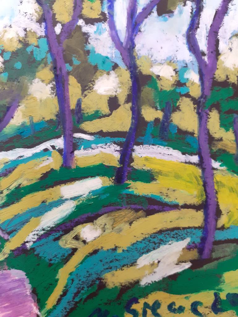 Original Impressionism Landscape Drawing by Maja Grecic