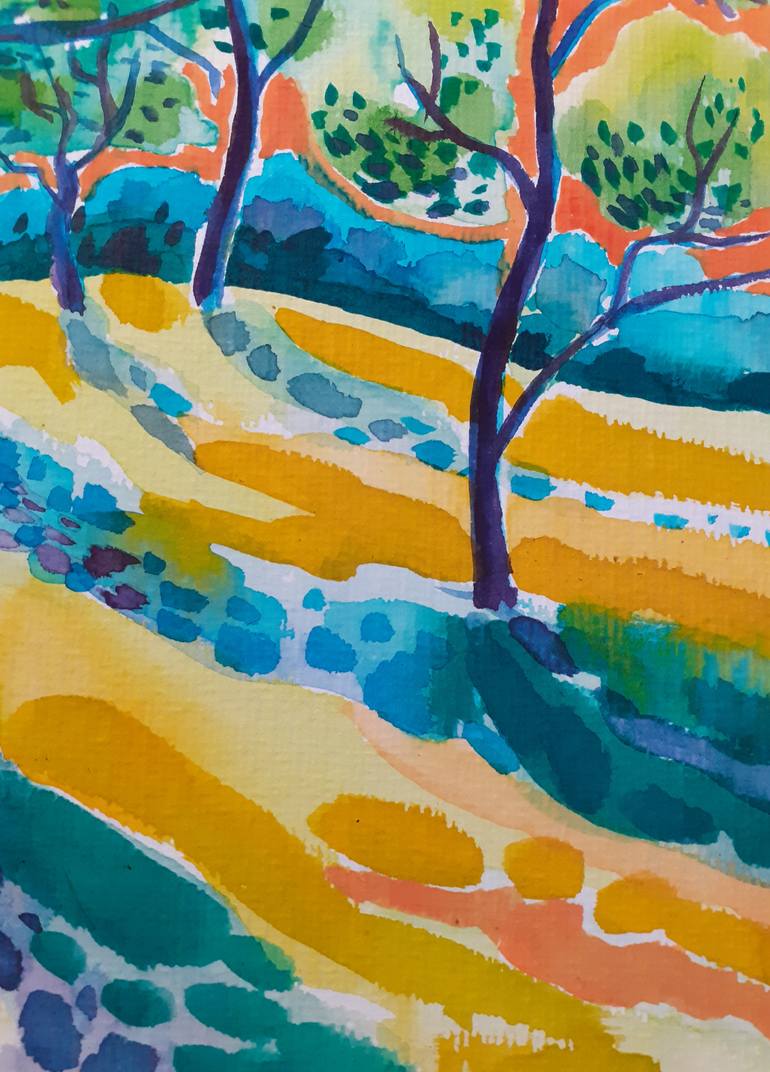 Original Impressionism Landscape Painting by Maja Grecic