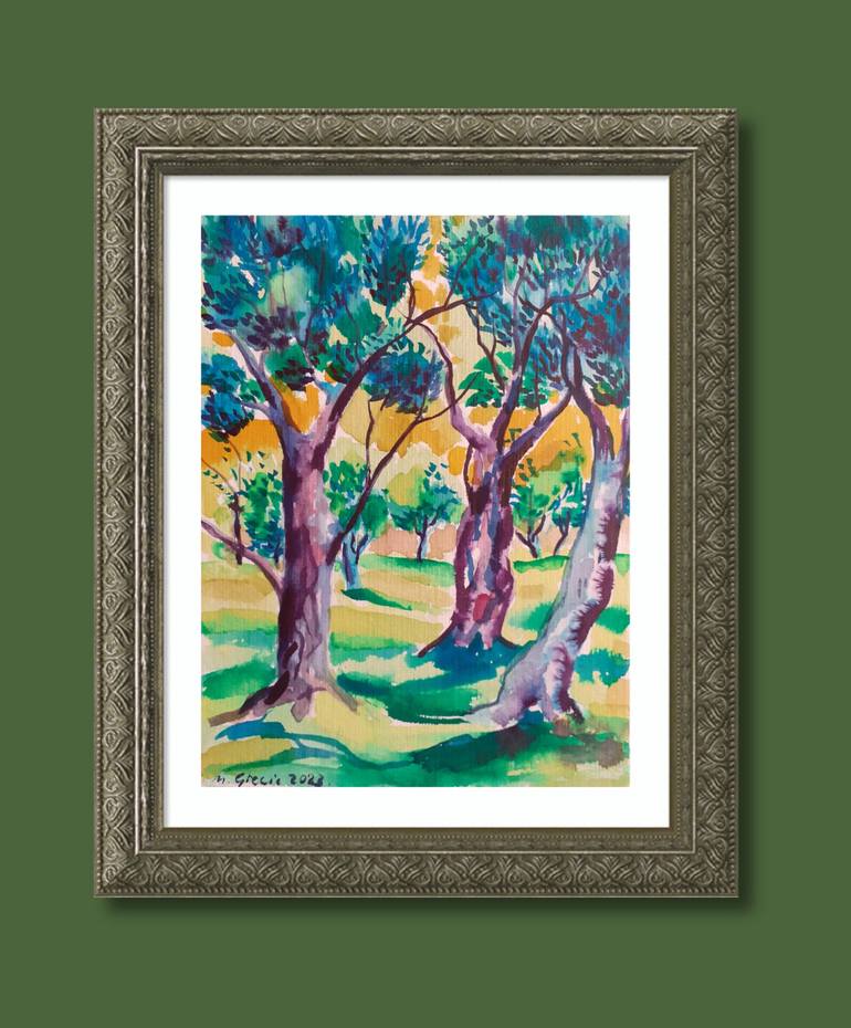 Original Impressionism Tree Painting by Maja Grecic