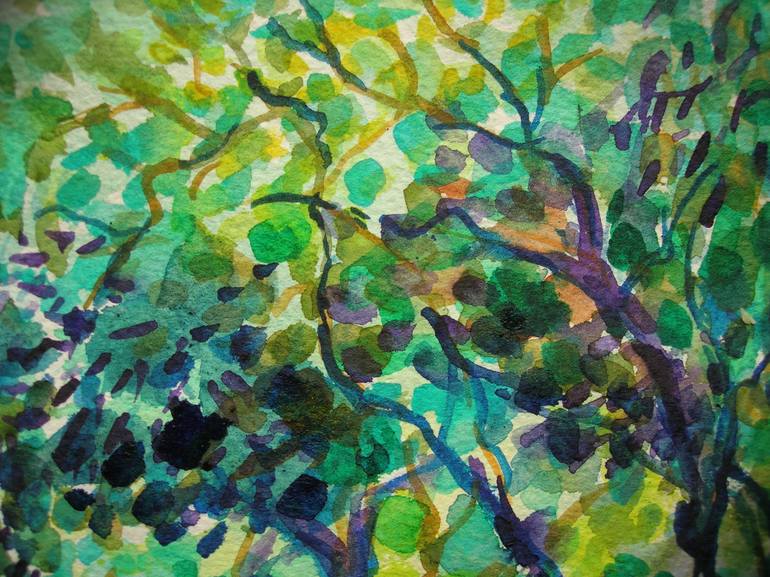 Original Impressionism Tree Painting by Maja Grecic