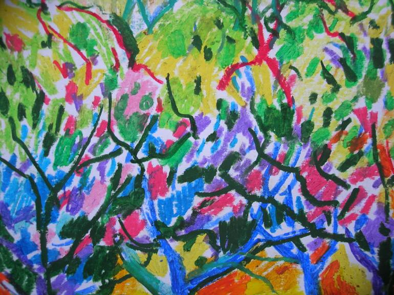 Original Abstract Expressionism Tree Drawing by Maja Grecic