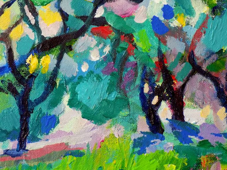 Original Impressionism Tree Painting by Maja Grecic