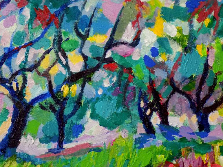 Original Impressionism Tree Painting by Maja Grecic