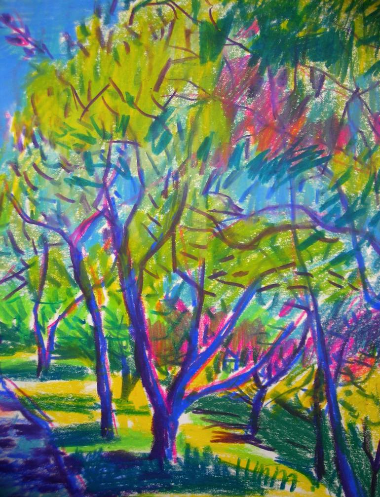Original Impressionism Landscape Drawing by Maja Grecic