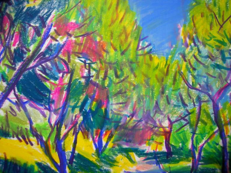Original Impressionism Landscape Drawing by Maja Grecic