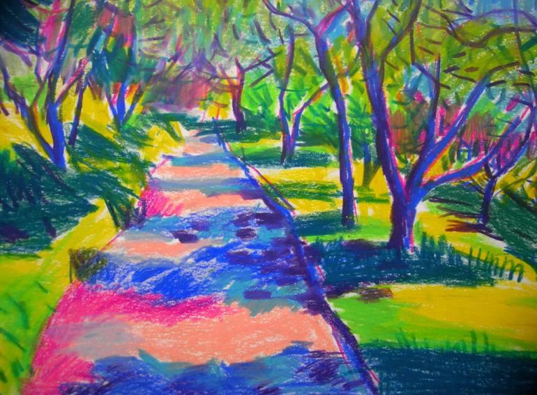 Original Impressionism Landscape Drawing by Maja Grecic