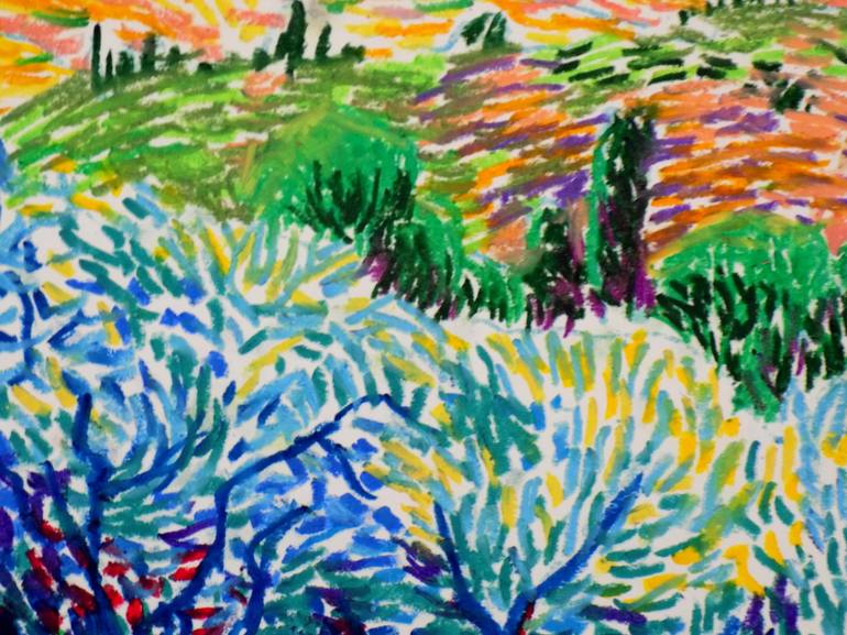 Original Impressionism Landscape Drawing by Maja Grecic