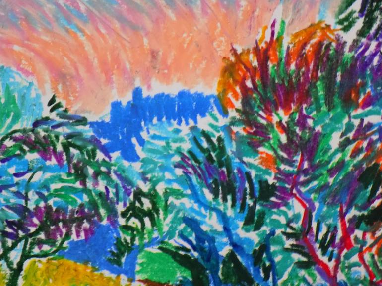 Original Impressionism Landscape Drawing by Maja Grecic