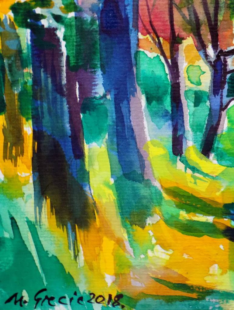 Original Expressionism Landscape Painting by Maja Grecic