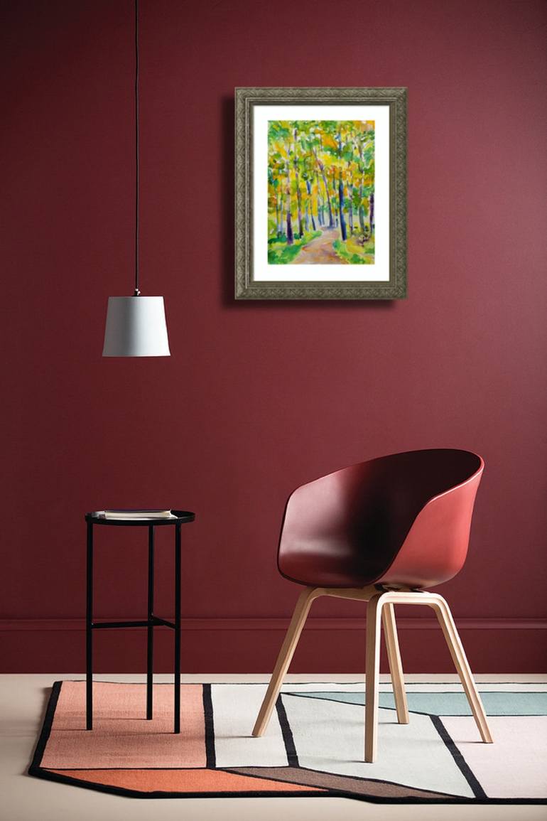 Original Impressionism Tree Painting by Maja Grecic