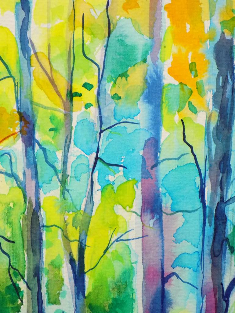 Original Impressionism Tree Painting by Maja Grecic