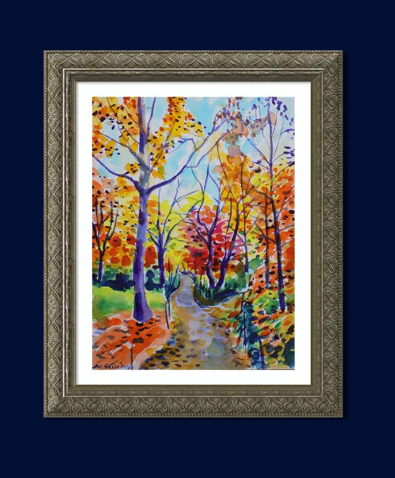 Autumn path IV Painting by Maja Grecic | Saatchi Art