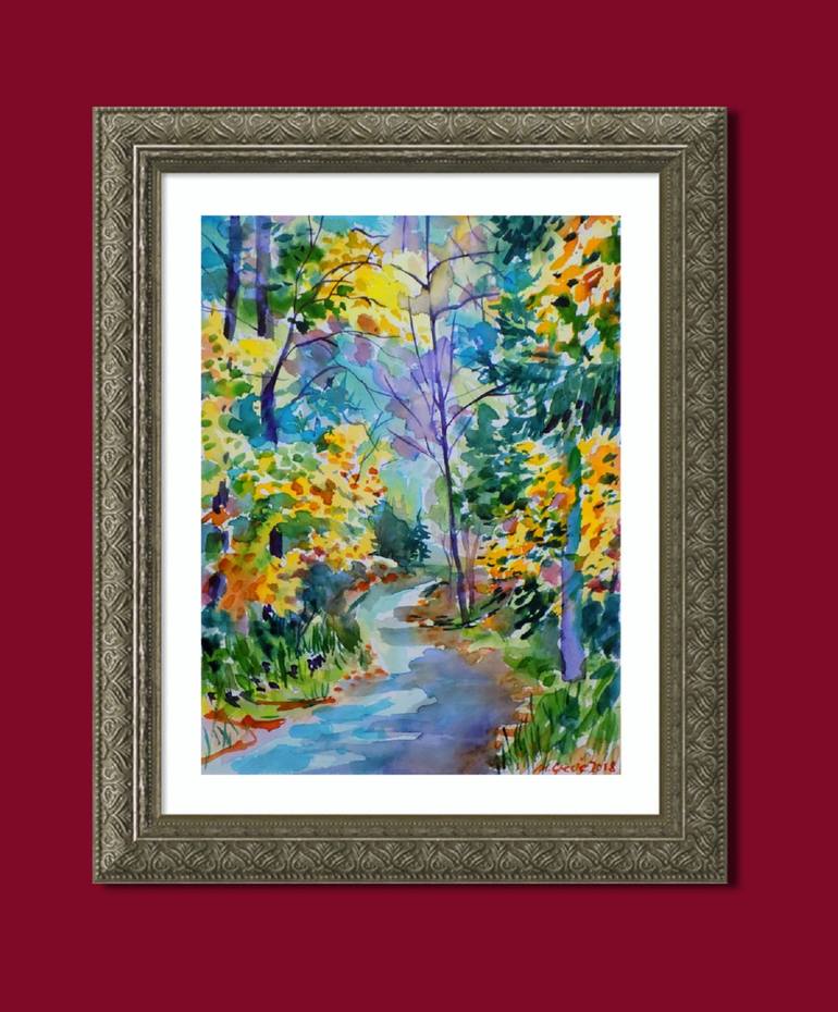 Original Impressionism Landscape Painting by Maja Grecic