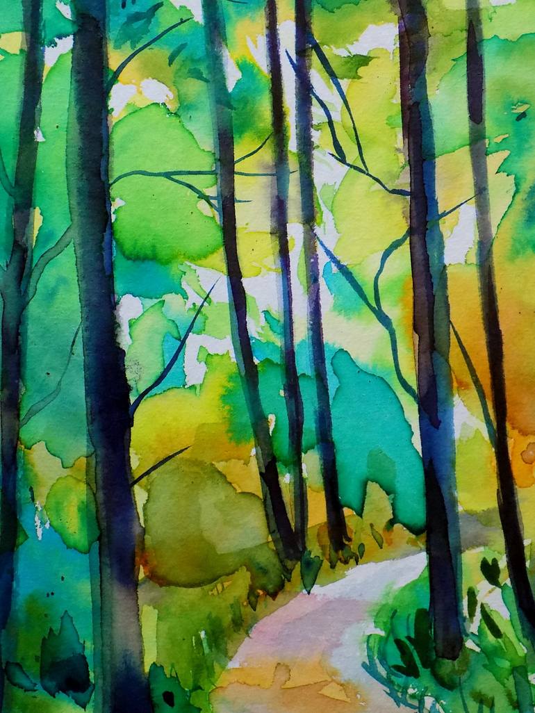 Forest path VII Painting by Maja Grecic | Saatchi Art