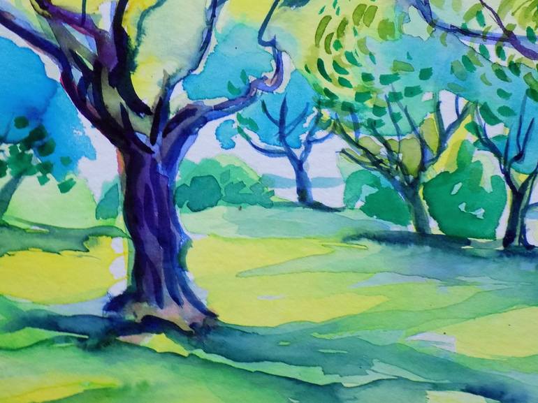 Original Expressionism Landscape Painting by Maja Grecic