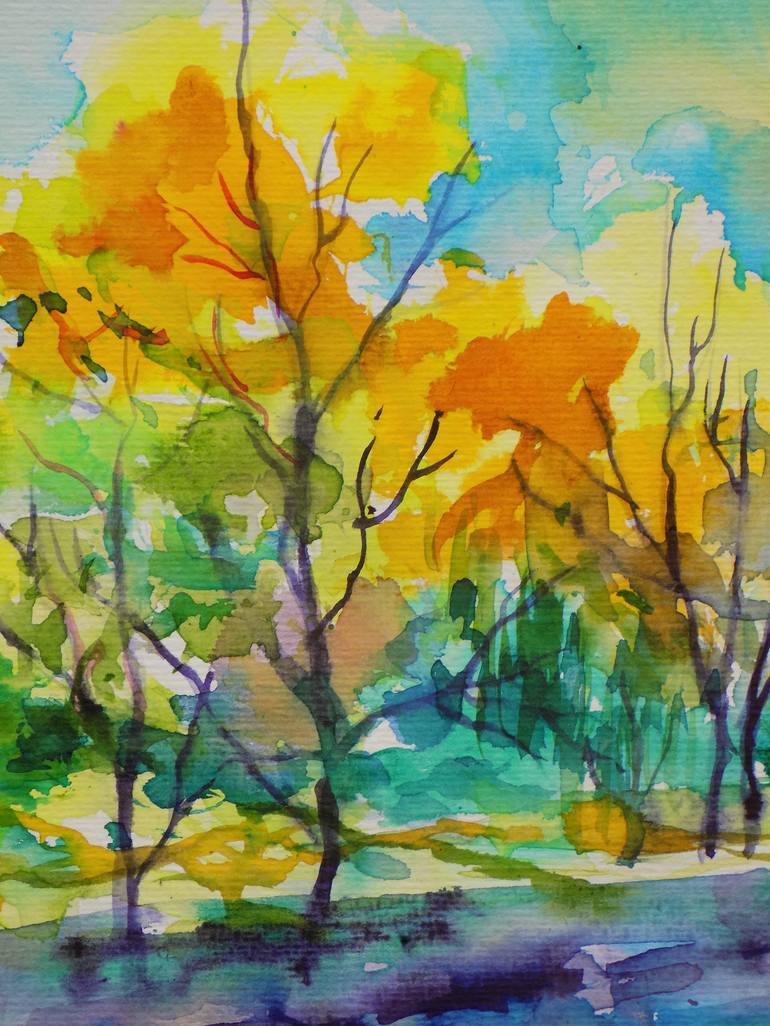 Original Impressionism Landscape Painting by Maja Grecic