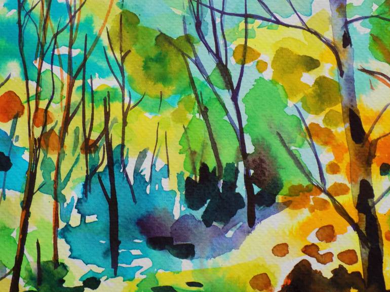 Original Abstract Expressionism Landscape Painting by Maja Grecic