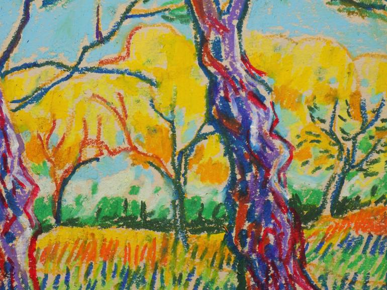 Original Impressionism Landscape Drawing by Maja Grecic