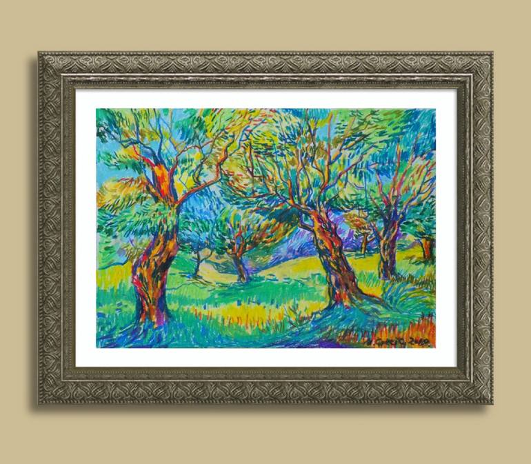 Original Impressionism Landscape Drawing by Maja Grecic