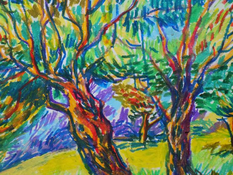 Original Impressionism Landscape Drawing by Maja Grecic