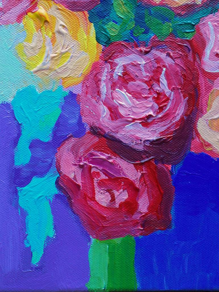 Original Expressionism Floral Painting by Maja Grecic