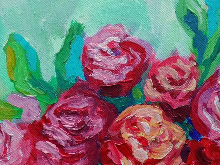 Original Expressionism Floral Painting by Maja Grecic