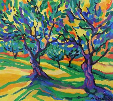 Original Abstract Expressionism Tree Paintings by Maja Grecic
