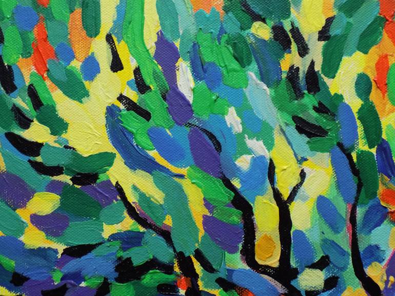 Original Abstract Expressionism Tree Painting by Maja Grecic