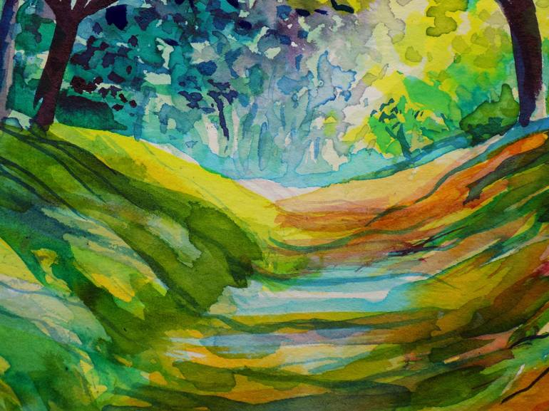 Original Impressionism Landscape Painting by Maja Grecic