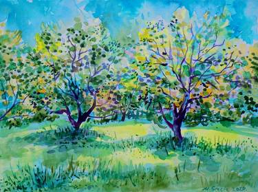 Print of Impressionism Landscape Paintings by Maja Grecic
