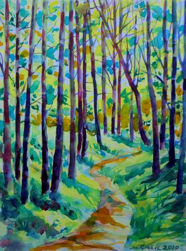 Original Impressionism Tree Paintings by Maja Grecic