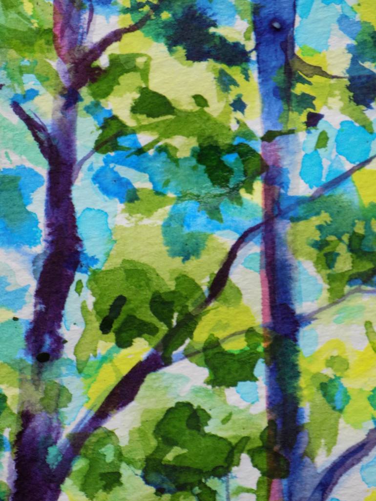 Original Impressionism Tree Painting by Maja Grecic