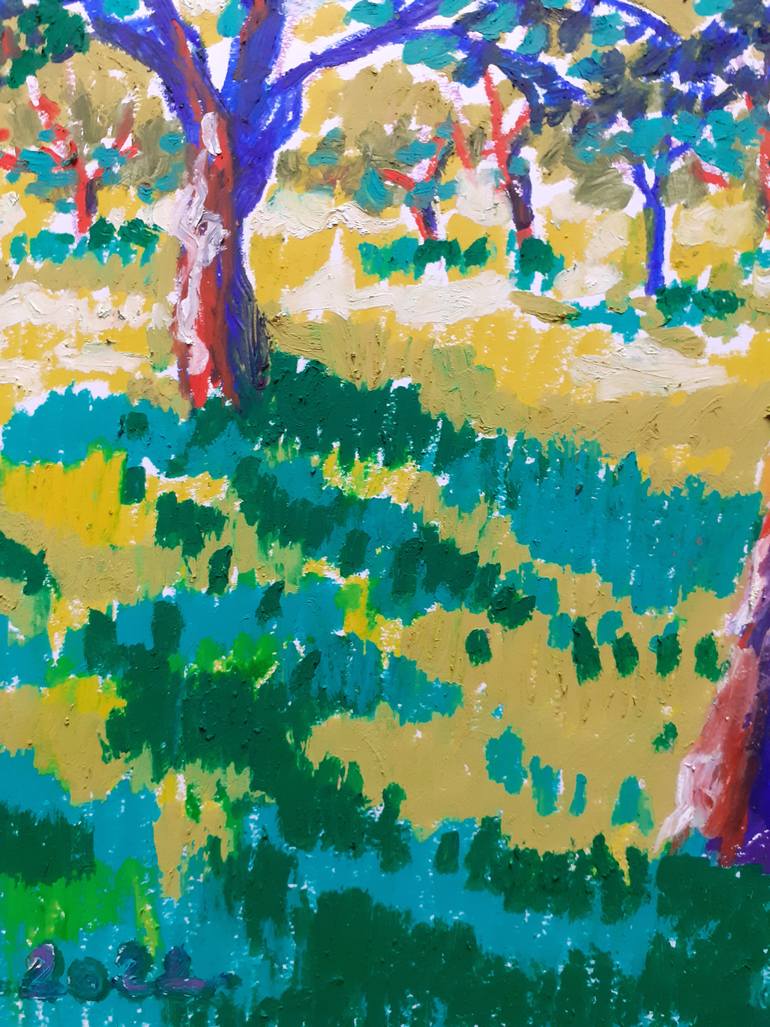 Original Impressionism Landscape Drawing by Maja Grecic