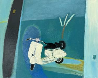 Original Fine Art Motorcycle Paintings by Jack Grunsky