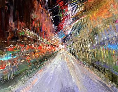 Original Abstract Expressionism Cities Paintings by Serge Ovcharuk