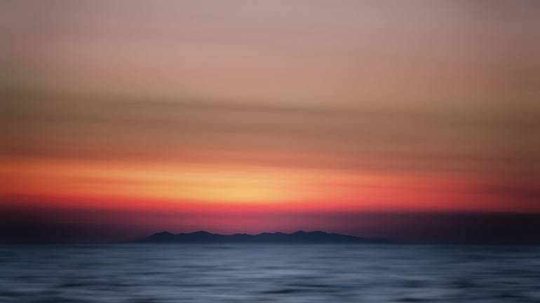 Original Landscape Photography by Karim Carella | Abstract Expressionism Art on Canvas | Sunset on the Tyrrhenian sea