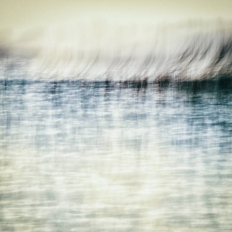 Original Landscape Photography by Karim Carella | Abstract Expressionism Art on Canvas | Gold reflections by the lake