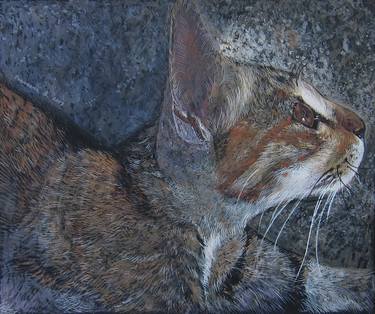 Print of Cats Paintings by Praweena Bunker