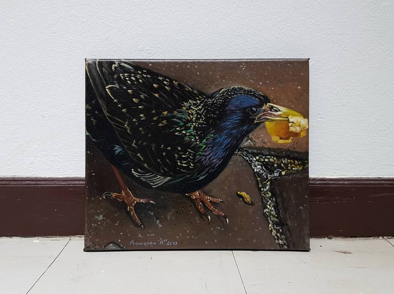 Original Impressionism Animal Painting by Praweena Bunker