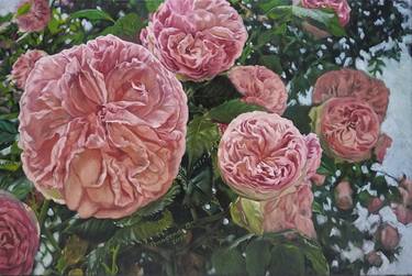 Original Fine Art Floral Paintings by Praweena Bunker