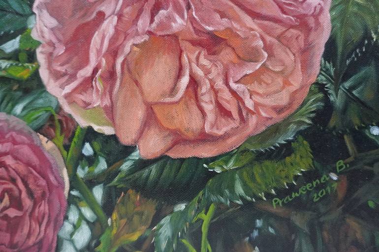 Original Fine Art Floral Painting by Praweena Bunker