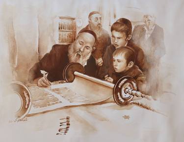 Pupils learn to copy Torah thumb