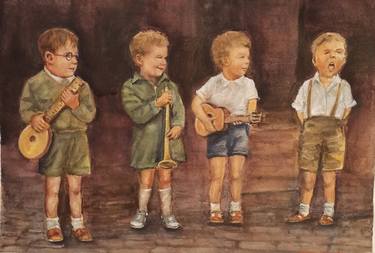 Print of Children Paintings by Vitalii Gatsutsyn Yalpachek-Levy