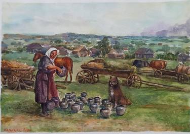 Print of Rural life Paintings by Vitalii Gatsutsyn Yalpachek-Levy