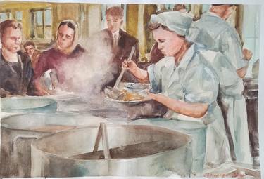 Print of Cuisine Paintings by Vitalii Gatsutsyn Yalpachek-Levy