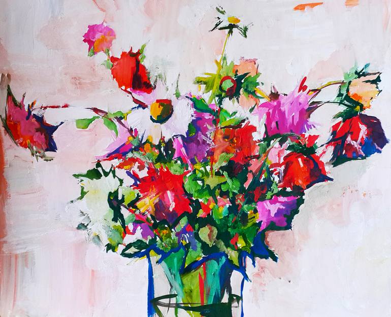 Flowers Painting by Monika Lemeshonok | Saatchi Art