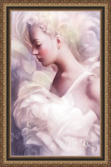 Lady In White - A Limited Edition Orig. Giclee Painting on Canvas (#4/25) 36x24" thumb