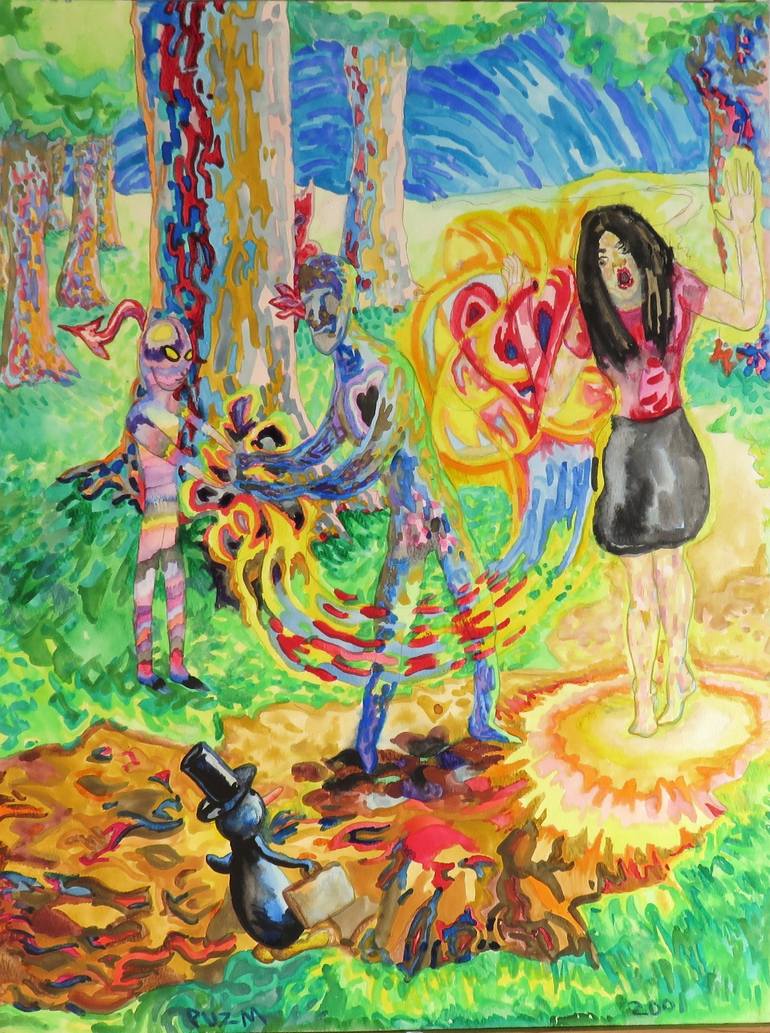 Original Love Painting by Peter Von Zur Muehlen | Contemporary Art on Paper | To Break the Spell of Love for Another.